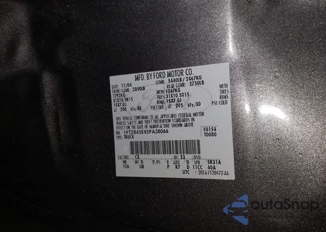 2005 Ford Ranger Edge/Fx4 Level Ii/Fx4 Off-Road/Xlt from USA, damaged, VIN 1FTZR45EX5PA38066